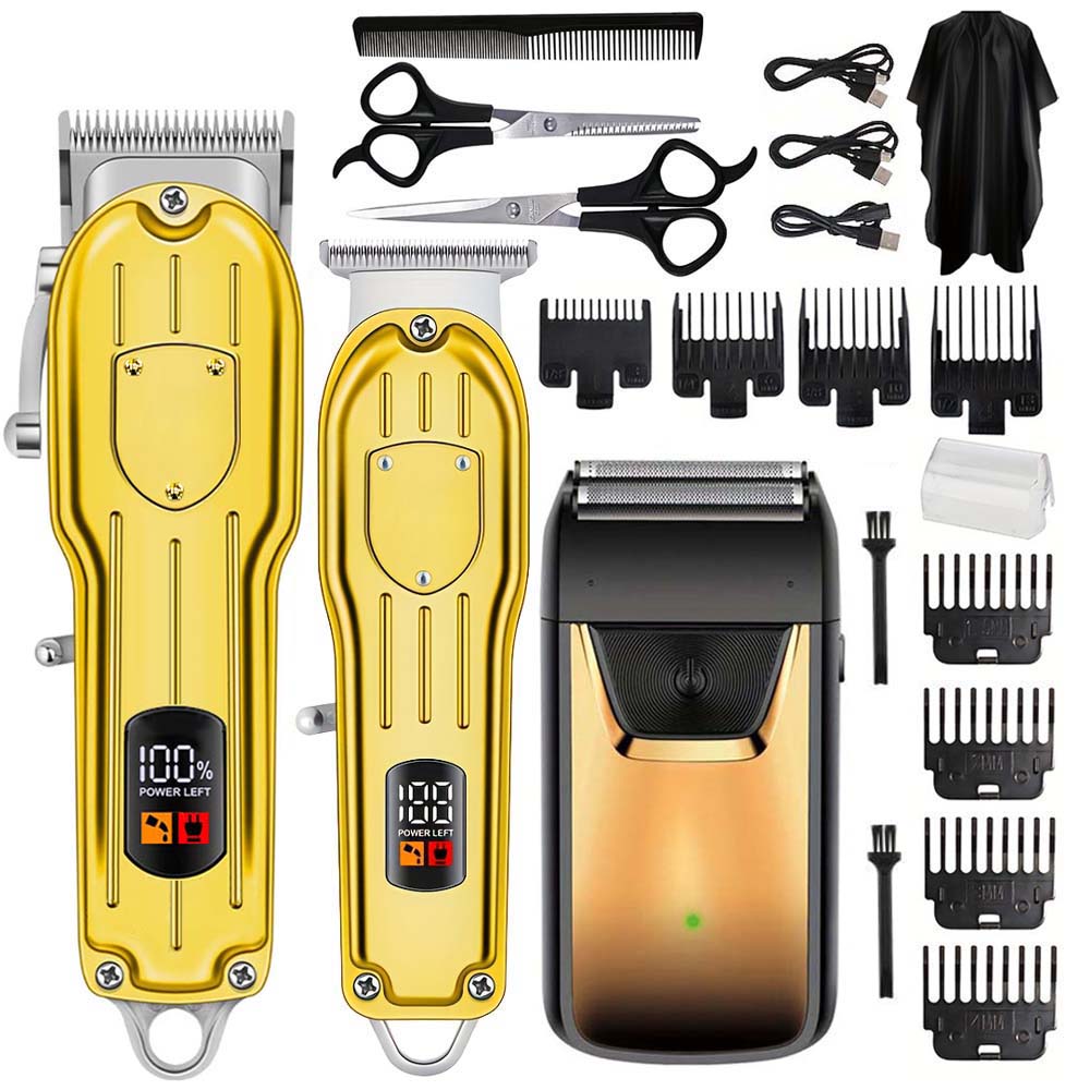 Men'S Grooming Essentials - Professional Hair Clipper Set with LCD