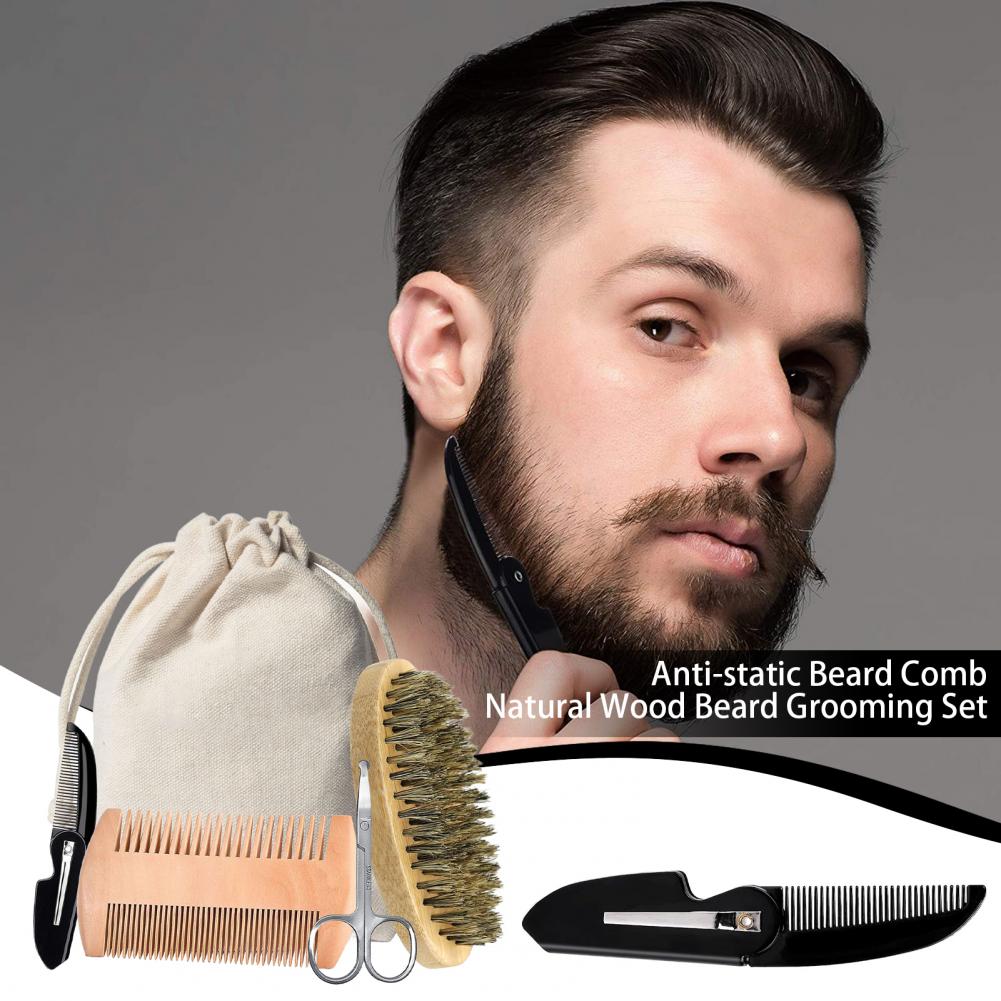Mens Grooming Kit Bag - 3/5Pcs Men Beard Grooming Kit with