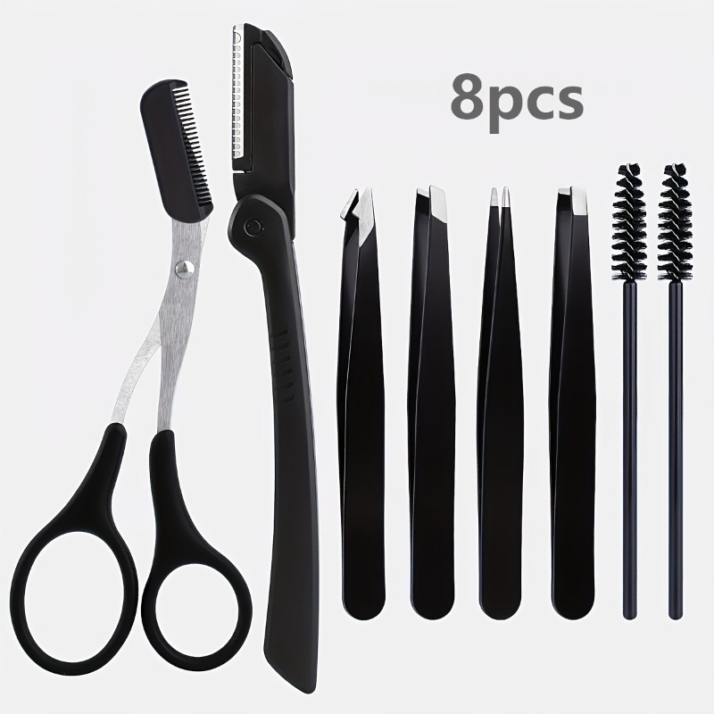 8pcs Stainless Steel Eyebrow G - Mens Grooming Kit Bag recension och pris