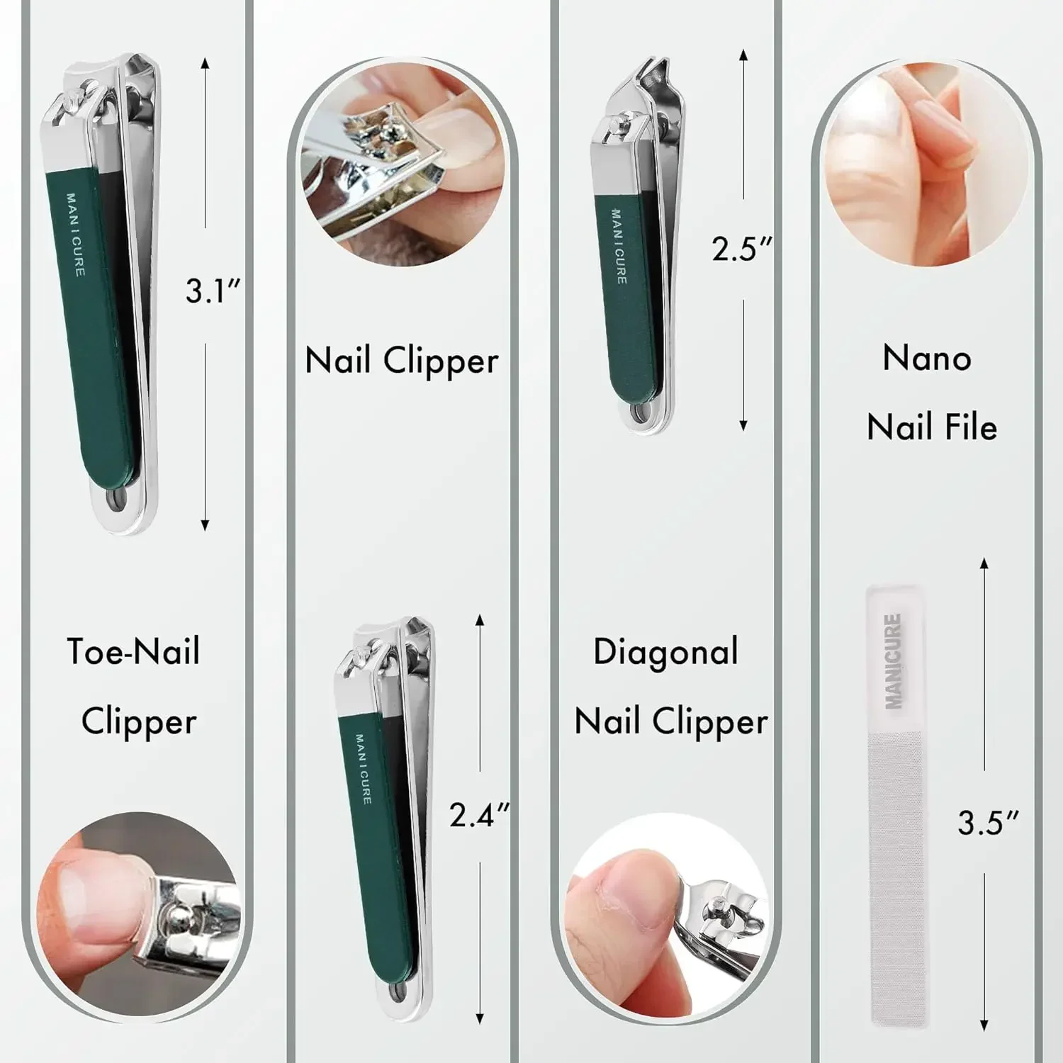 4 Pcs Men/Women Nail Clippers  - Mens Grooming Travel Kit recension och pris