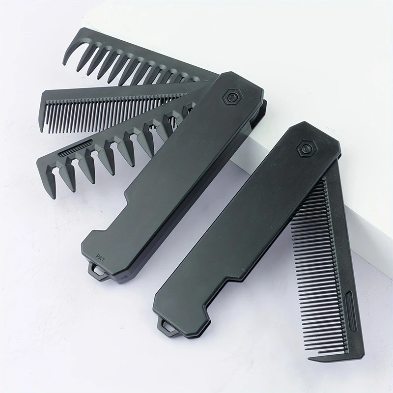 3-in-1 Folding Beard Comb for  - Mens Grooming Travel Kit recension och pris