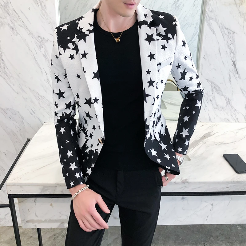 Star Print Slim Fit Blazers 20 - Men'S Grooming Club recension och pris
