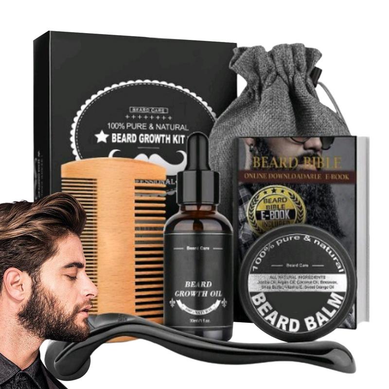 5pcs Men Beard Barba Grooming  - Mens Grooming Kit Bag recension och pris
