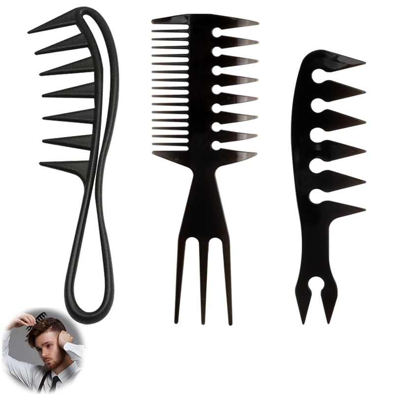 1/3pcs Wide Tooth Hair Comb –  - Men'S Grooming Essentials recension och pris